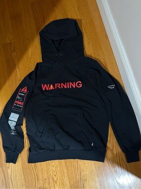 Greatness is a process Warning Graphic Black Hoodie with Red Print